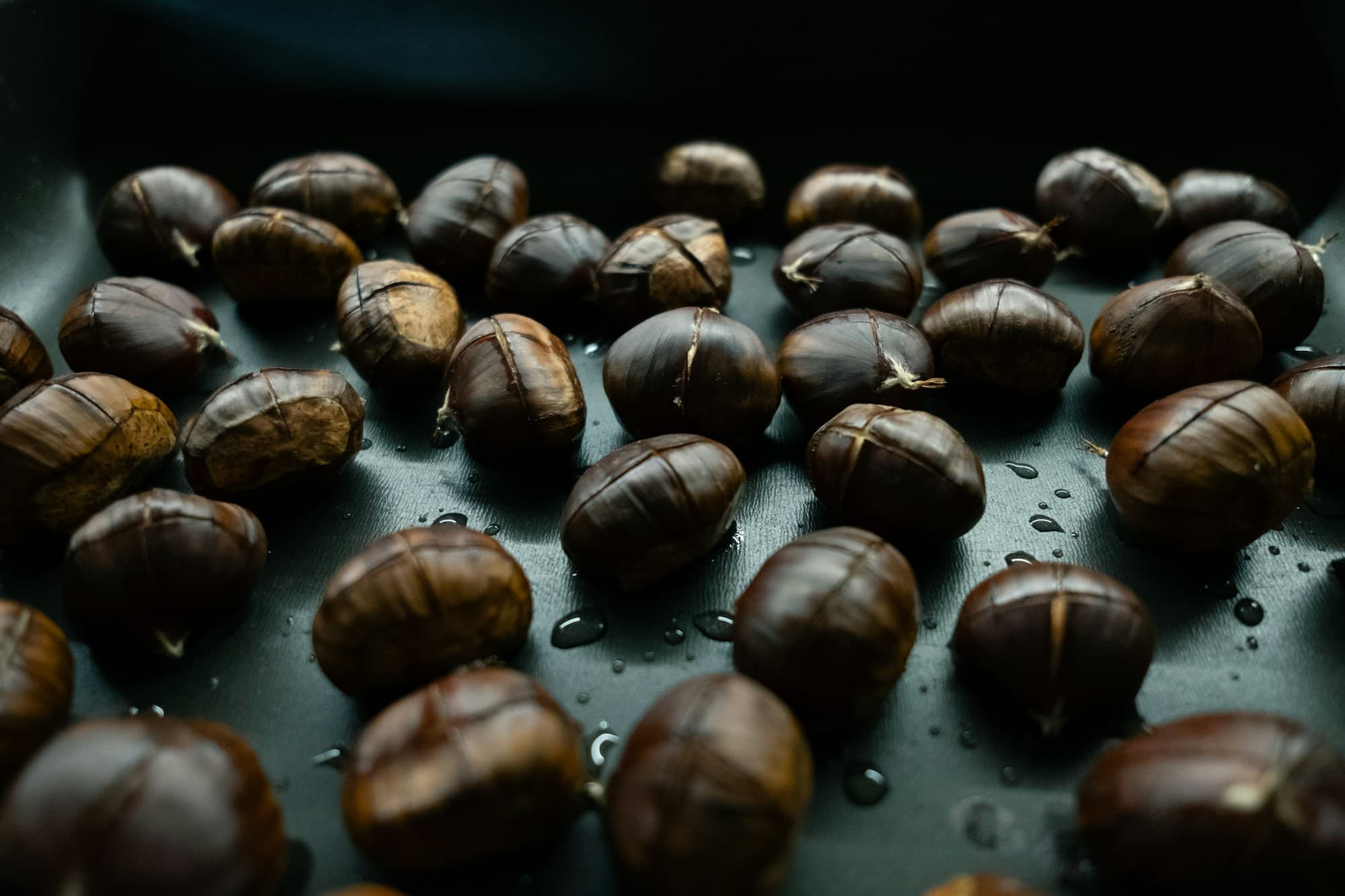 Roasted chestnuts as an autumn seasonal food