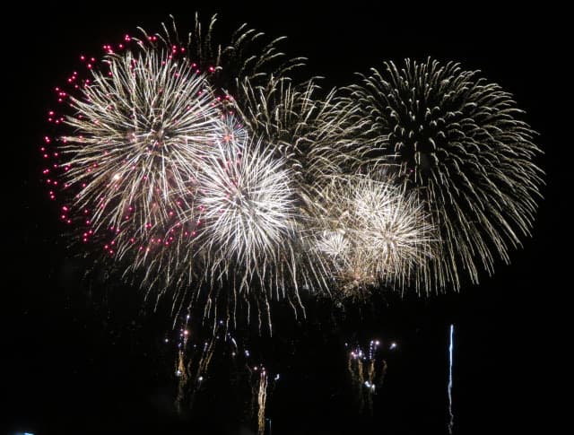 Winter fireworks bursting over Chichibu on the night of December 3 during the Chichibu Night Festival