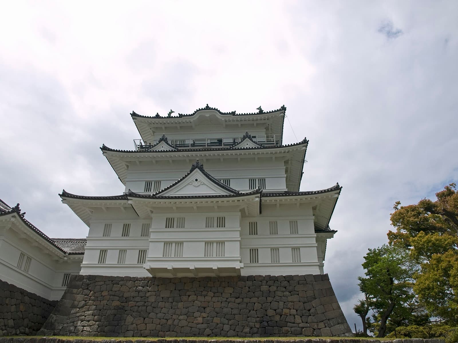 Odawara Castle keep tower seen from the east on a clear day